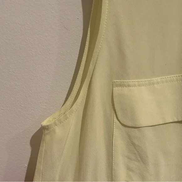 Equipment Light Yellow Slim Signature Sleeveless Shirt - Picture 6 of 7